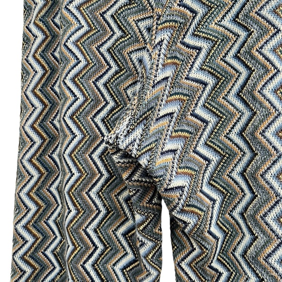 SWEET PEA BY STACY FRATI CHEVRON KNIT BOHEMIAN WIDE FLARE BOTTOM LEG PANTS - Picture 8 of 9